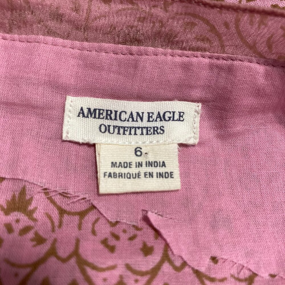 American Eagle Y2K Mini Sweetheart Dress Spaghetti Straps Beaded Pink Size 6 - Picture 7 of 14